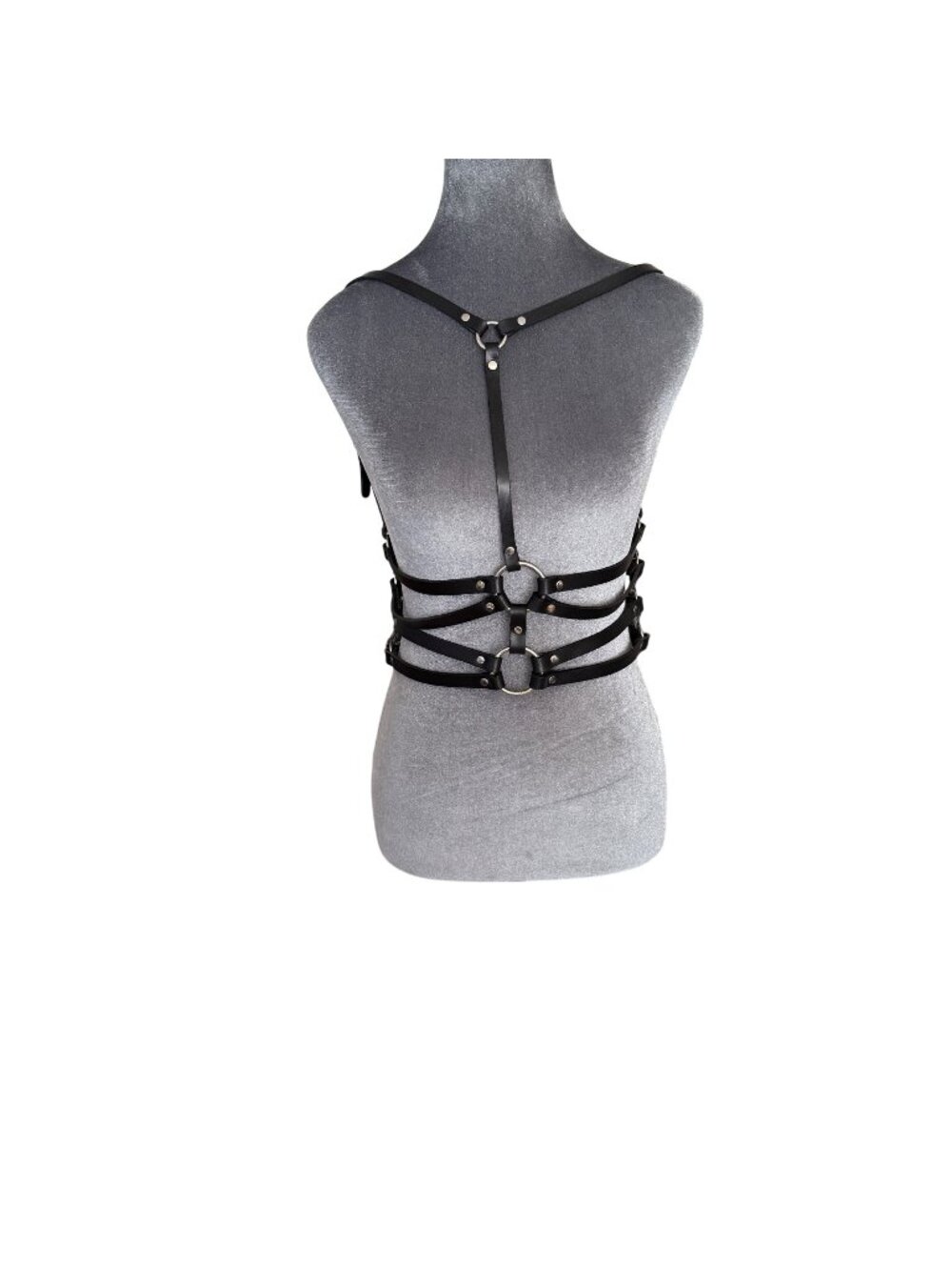 Zana Bayne Black Leather Harness Waist Belt With Adjustable Straps